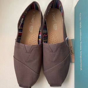 TOMS Alpargata Womens 9M Ash Gray Loafer Shoes Canvas Slip On Espadrille Flats